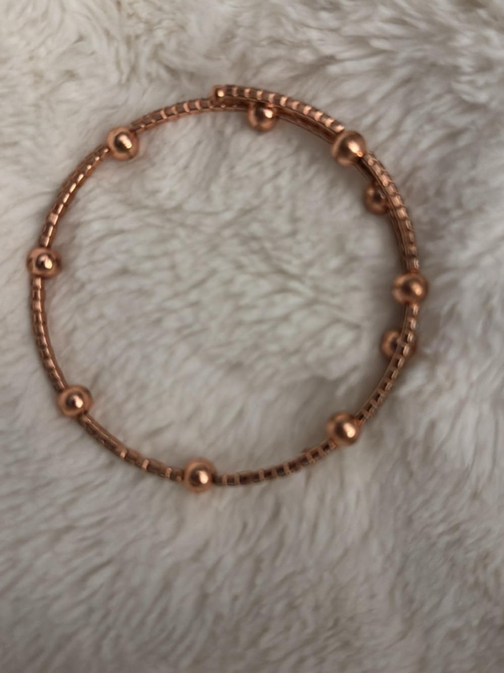 paparazzi Rose Gold Bead Bracelet - Polished Accent Bangle